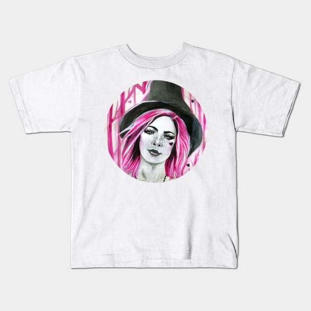 Divine Feminine Portrait ( Inktober 5 ) Kids T-Shirt by artbysavi